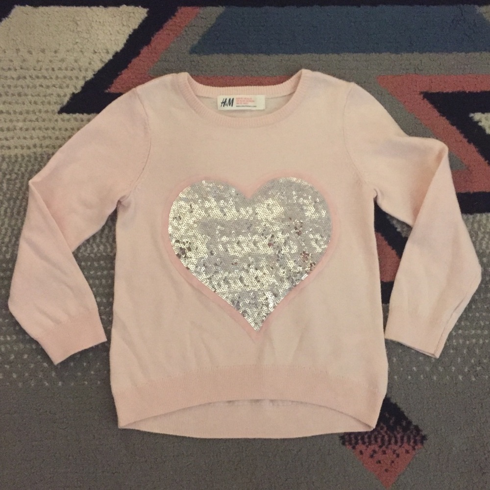 H&M sequined heart sweater
